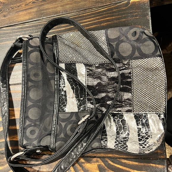 Black Patch Work Shoulder Bag - Picture 6 of 6